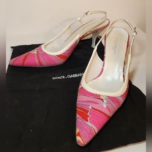 Dolce and gabbana pink slide sandal shoes size 38